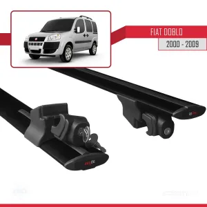 Fiat Doblo 2000-2009 Arası ile uyumlu HOOK Model Anahtar Kilitli Ara Atkı Tavan Barı SİYAH thumb 5