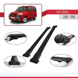 Fiat Doblo 2000-2009 Arası ile uyumlu FLY Model Ara Atkı Tavan Barı SİYAH thumb 5