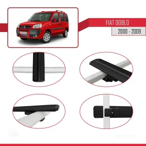 Fiat Doblo 2000-2009 Arası ile uyumlu Basic Model Ara Atkı Tavan Barı SİYAH 3 ADET thumb 4