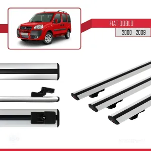 Fiat Doblo 2000-2009 Arası ile uyumlu Basic Model Ara Atkı Tavan Barı GRİ 3 ADET thumb 3