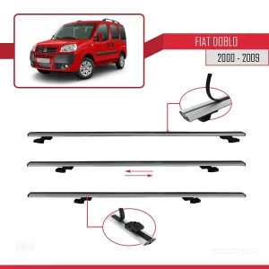Fiat Doblo 2000-2009 Arası ile uyumlu Basic Model Ara Atkı Tavan Barı GRİ 3 ADET thumb 5