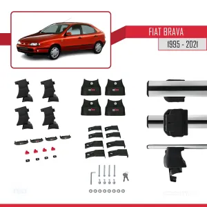 Fiat Brava 1995-2001 Arası ile uyumlu ACE-4 Ara Atkı Tavan Barı GRİ thumb 4