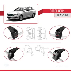 Dodge Neon 2015 ve Sonrası ile uyumlu ACE-2 Ara Atkı Tavan Barı SİYAH thumb 4