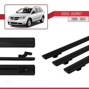 Dodge Journey 2008 ve Sonrası ile uyumlu Basic Model Ara Atkı Tavan Barı SİYAH 3 ADET thumb 5