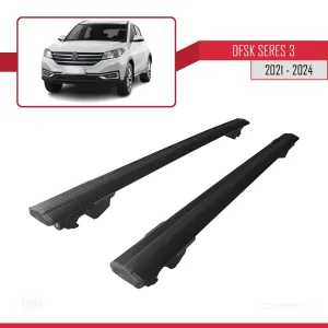 DFSK Seres 3 2021 ve Sonrası ile uyumlu HOOK Model Anahtar Kilitli Ara Atkı Tavan Barı SİYAH thumb 4