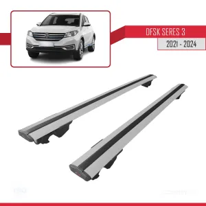 DFSK Seres 3 2021 ve Sonrası ile uyumlu HOOK Model Anahtar Kilitli Ara Atkı Tavan Barı GRİ thumb 4