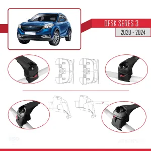 DFSK Glory/Seres 3 2020 ve Sonrası ile uyumlu ACE-2 Ara Atkı Tavan Barı SİYAH thumb 4