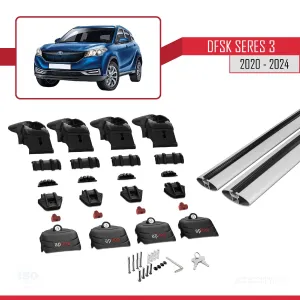 DFSK Glory/Seres 3 2020 ve Sonrası ile uyumlu ACE-2 Ara Atkı Tavan Barı GRİ thumb 5