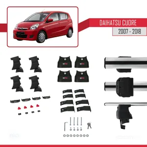 Daihatsu Cuore 2007-2018 Arası ile uyumlu ACE-4 Ara Atkı Tavan Barı GRİ thumb 4