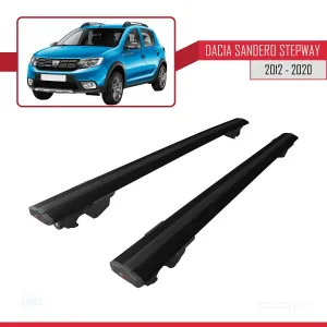 Dacia Sandero STEPWAY 2012-2020 Arası ile uyumlu HOOK Model Anahtar Kilitli Ara Atkı Tavan Barı SİYAH - Görsel 4