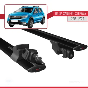 Dacia Sandero STEPWAY 2012-2020 Arası ile uyumlu HOOK Model Anahtar Kilitli Ara Atkı Tavan Barı SİYAH - Görsel 5