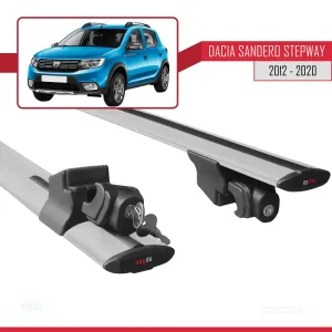 Dacia Sandero STEPWAY 2012-2020 Arası ile uyumlu HOOK Model Anahtar Kilitli Ara Atkı Tavan Barı GRİ - Görsel 5