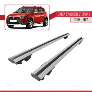 Dacia Sandero STEPWAY 2008-2012 Arası ile uyumlu HOOK Model Anahtar Kilitli Ara Atkı Tavan Barı GRİ - Görsel 4