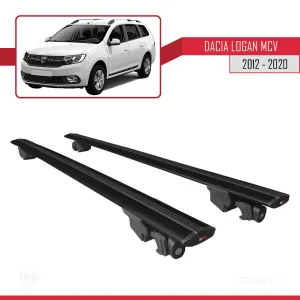 Dacia Logan MCV 2012-2020 Arası ile uyumlu HOOK Model Anahtar Kilitli Ara Atkı Tavan Barı SİYAH thumb 5