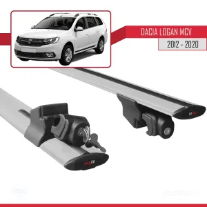 Dacia Logan MCV 2012-2020 Arası ile uyumlu HOOK Model Anahtar Kilitli Ara Atkı Tavan Barı GRİ - Görsel 5