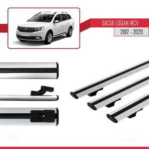 Dacia Logan MCV 2012-2020 Arası ile uyumlu Basic Model Ara Atkı Tavan Barı GRİ 3 ADET thumb 5