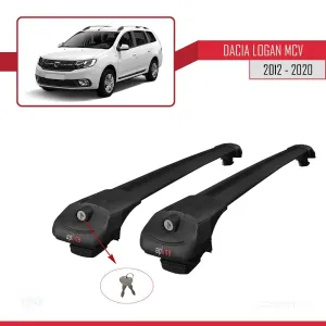 Dacia Logan MCV 2012-2020 Arası ile uyumlu ACE-1 Ara Atkı Tavan Barı SİYAH thumb 4