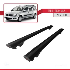 Dacia Logan MCV 2007-2013 Arası ile uyumlu HOOK Model Anahtar Kilitli Ara Atkı Tavan Barı SİYAH - Görsel 4