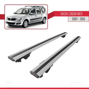 Dacia Logan MCV 2007-2013 Arası ile uyumlu HOOK Model Anahtar Kilitli Ara Atkı Tavan Barı GRİ - Görsel 4