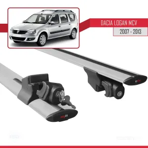 Dacia Logan MCV 2007-2013 Arası ile uyumlu HOOK Model Anahtar Kilitli Ara Atkı Tavan Barı GRİ - Görsel 5