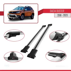 Dacia Duster 2018-2023 Arası ile Uyumlu FLY Model Ara Atkı Tavan Barı GRİ thumb 5