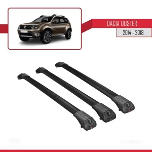 Dacia Duster 2014-2018 Arası ile uyumlu ACE-1 Ara Atkı Tavan Barı SİYAH 3 ADET BAR thumb 3