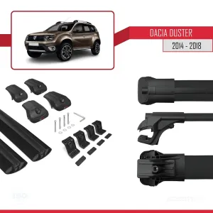 Dacia Duster 2014-2018 Arası ile uyumlu ACE-1 Ara Atkı Tavan Barı SİYAH thumb 5