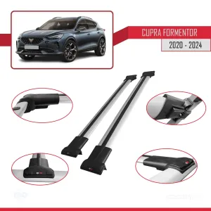 Cupra Formentor 2020 ve Sonrası ile Uyumlu FLY Model Ara Atkı Tavan Barı GRİ thumb 5