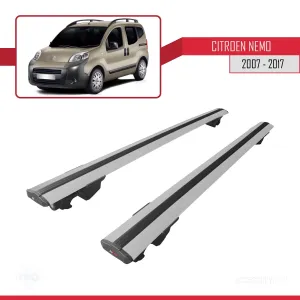 Citroen Nemo 2007-2017 Arası ile Uyumlu HOOK Model Anahtar Kilitli Ara Atkı Tavan Barı GRİ thumb 4