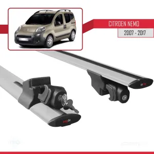 Citroen Nemo 2007-2017 Arası ile Uyumlu HOOK Model Anahtar Kilitli Ara Atkı Tavan Barı GRİ thumb 5
