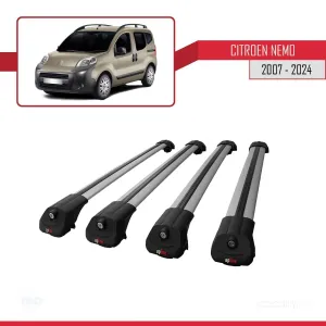 Citroen Nemo 2007 ve Sonrası ile uyumlu ACE-1 Ara Atkı Tavan Barı GRİ 4 ADET BAR thumb 4