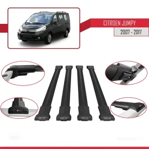 Citroen Jumpy 2007-2017 Arası ile uyumlu FLY Model Ara Atkı Tavan Barı SİYAH 4 ADET BAR thumb 5