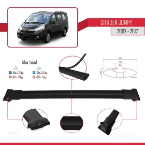Citroen Jumpy 2007-2017 Arası ile uyumlu FLY Model Ara Atkı Tavan Barı SİYAH 3 ADET BAR thumb 4