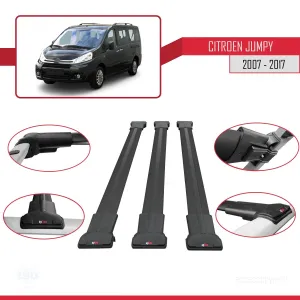 Citroen Jumpy 2007-2017 Arası ile uyumlu FLY Model Ara Atkı Tavan Barı SİYAH 3 ADET BAR thumb 5