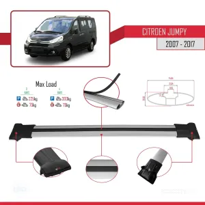 Citroen Jumpy 2007-2017 Arası ile uyumlu FLY Model Ara Atkı Tavan Barı GRİ 4 ADET BAR thumb 4