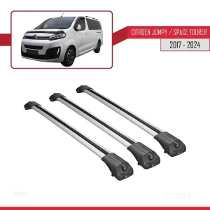 Citroen Jumpy - Space Tourer 2017 ve Sonrası ile uyumlu ACE-1 Ara Atkı Tavan Barı GRİ 3 ADET BAR - Görsel 3