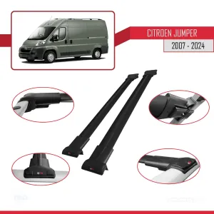 Citroen Jumper 2007 ve Sonrası ile Uyumlu FLY Model Ara Atkı Tavan Barı SİYAH thumb 4