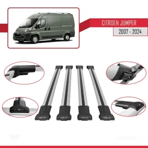 Citroen Jumper 2007 ve Sonrası ile uyumlu FLY Model Ara Atkı Tavan Barı GRİ 4 ADET BAR thumb 5