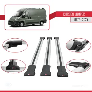 Citroen Jumper 2007 ve Sonrası ile uyumlu FLY Model Ara Atkı Tavan Barı GRİ 3 ADET BAR thumb 5
