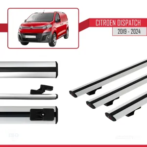 Citroen Dispatch 2019 ve Sonrası ile uyumlu Basic Model Ara Atkı Tavan Barı GRİ 3 ADET thumb 3