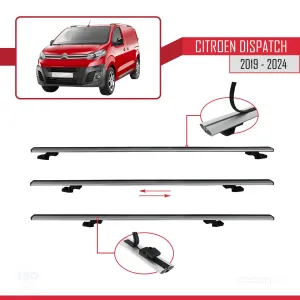 Citroen Dispatch 2019 ve Sonrası ile uyumlu Basic Model Ara Atkı Tavan Barı GRİ 3 ADET thumb 5