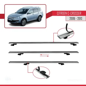 Citroen C-Crosser 2006-2013 Arası ile uyumlu Basic Model Ara Atkı Tavan Barı GRİ 3 ADET thumb 5
