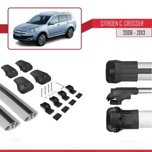 Citroen C-Crosser 2006-2013 Arası ile uyumlu ACE-1 Ara Atkı Tavan Barı GRİ thumb 5