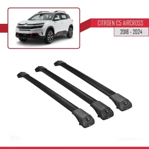Citroen C5 Aircross 2018 ve Sonrası ile uyumlu ACE-1 Ara Atkı Tavan Barı SİYAH 3 ADET BAR - Görsel 4