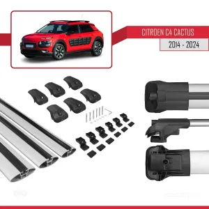 Citroen C4 Cactus 2014 ve Sonrası ile uyumlu ACE-1 Ara Atkı Tavan Barı GRİ 3 ADET BAR thumb 5