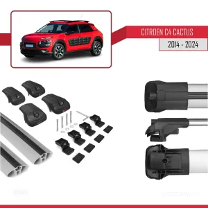 Citroen C4 Cactus 2014 ve Sonrası ile uyumlu ACE-1 Ara Atkı Tavan Barı GRİ thumb 5