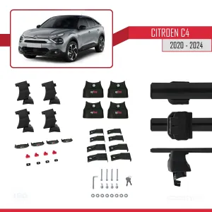 Citroen C4 2020 ve Sonrası ile uyumlu ACE-4 Ara Atkı Tavan Barı SİYAH thumb 3