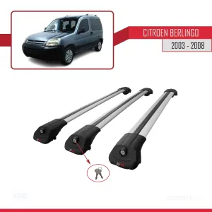 Citroen Berlingo 2003-2008 Arası ile uyumlu ACE-1 Ara Atkı Tavan Barı GRİ 3 ADET BAR thumb 4