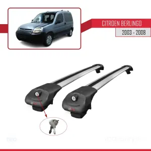 Citroen Berlingo 2003-2008 Arası ile uyumlu ACE-1 Ara Atkı Tavan Barı GRİ thumb 4