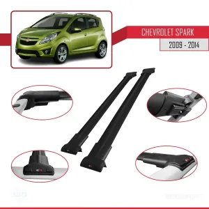 Chevrolet Spark 2009-2014 Arası ile Uyumlu FLY Model Ara Atkı Tavan Barı SİYAH thumb 5
